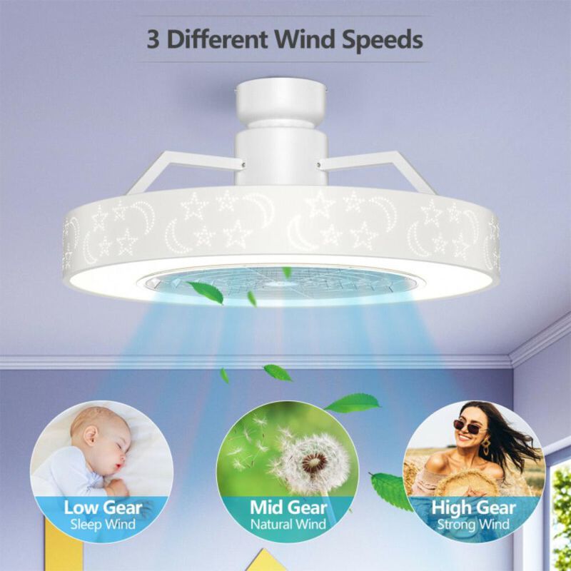 Hivvago 23 Inch Ceiling Fan with LED Light and Remote Control