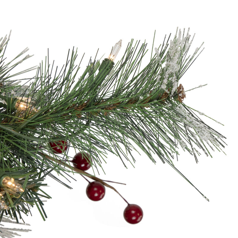 4' Pre-Lit Frosted Carolina Berry Spruce Artificial Christmas Tree  Clear Lights