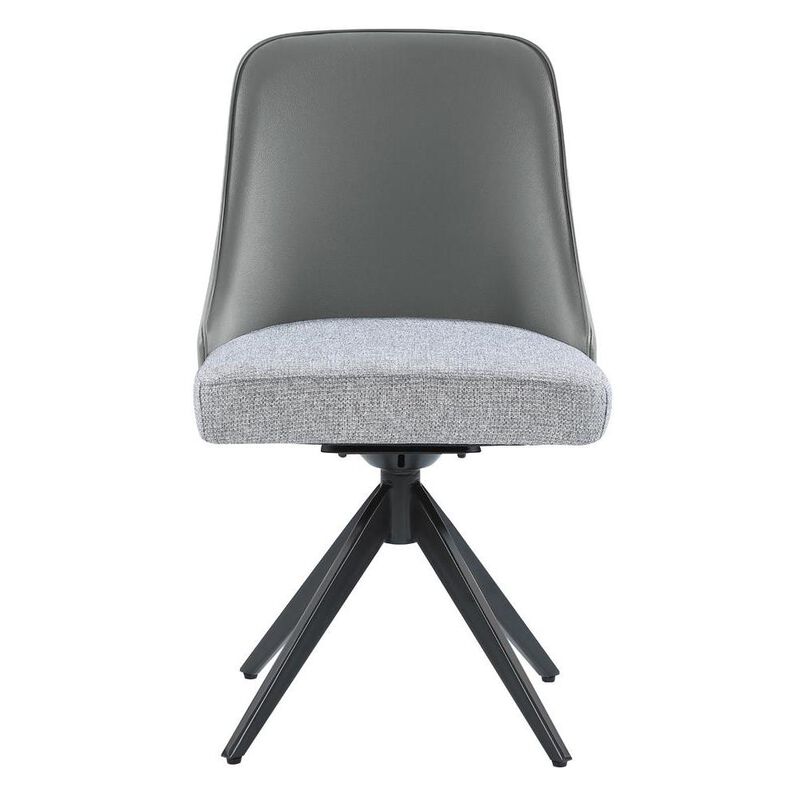 Paulita Upholstered Swivel Side Chairs (Set of 2) Grey and Gunmetal