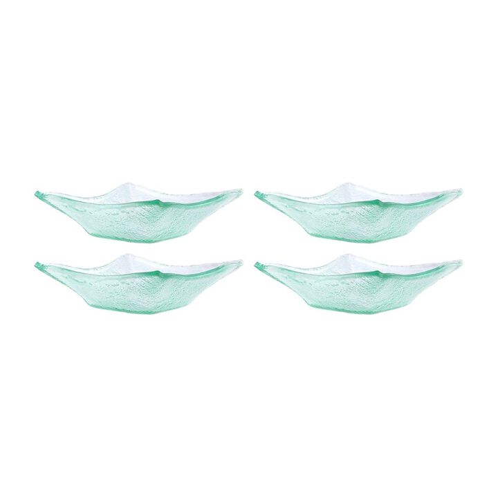 Glass Dinnerware 5.5" x 5.5" x h:1.75" 6 oz. Square Clear Glass Deep Plate (Set of 4)