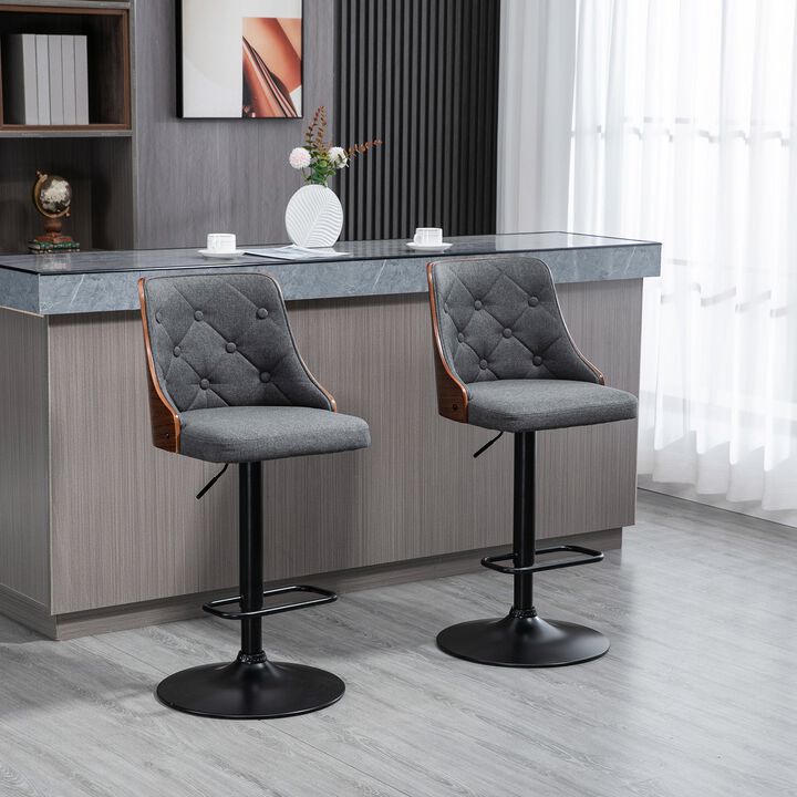 Dark Gray Bar Chairs: Counter Height Adjustable Stools Set