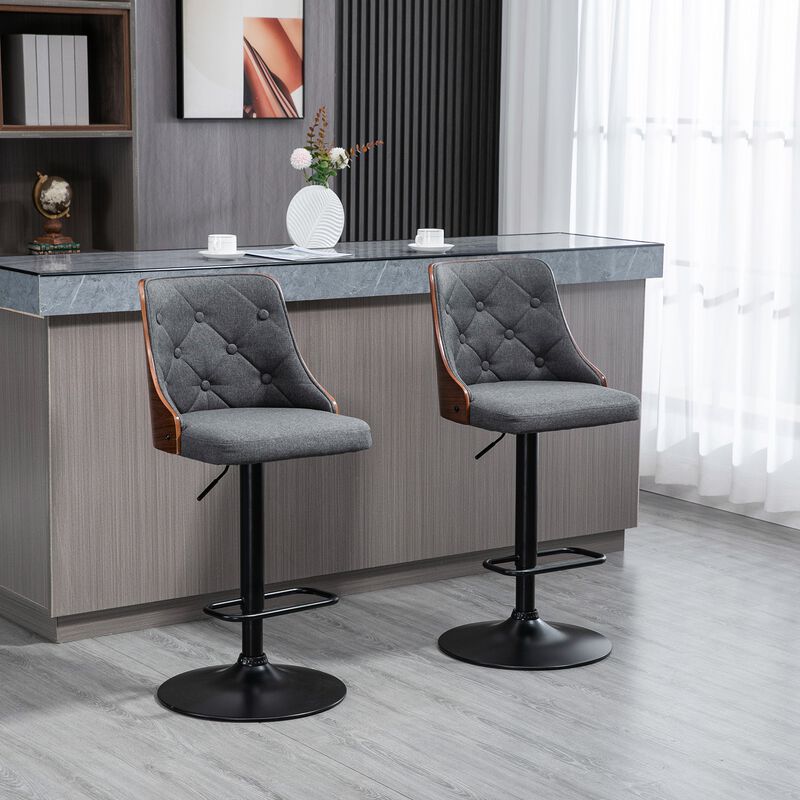 Dark Gray Bar Chairs: Counter Height Adjustable Stools Set