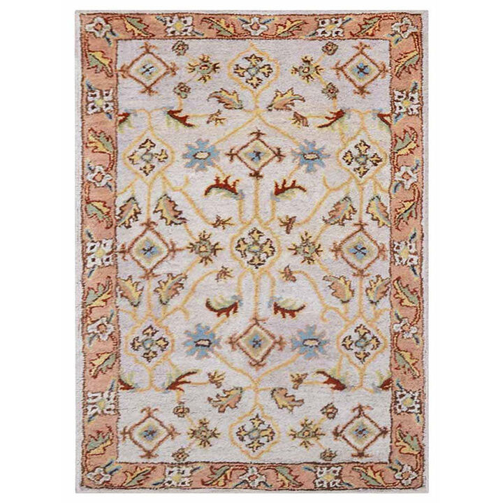 RUGSOTIC CARPETS HAND TUFTED WOOL ECO-FRIENDLY AREA RUGS  - 9'x12', Rectangle Shape, Cream & Brown, Classic Oriental Traditional  Design, High Pile Thick Handmade Anti Skid Area Rugs (K00721)