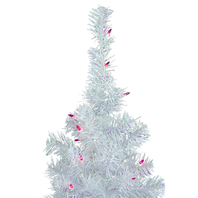 3' Pre-lit Rockport White Pine Artificial Christmas Tree  Pink Lights