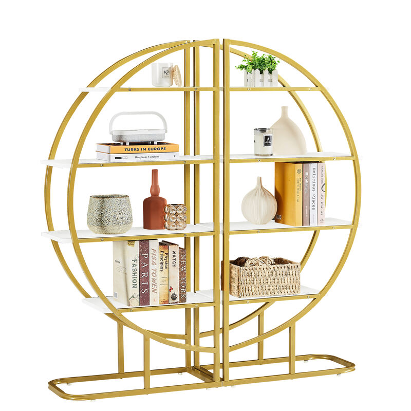 Merax 4 Tiers Golden Home Office Open Bookshelf Flexible Bookcase