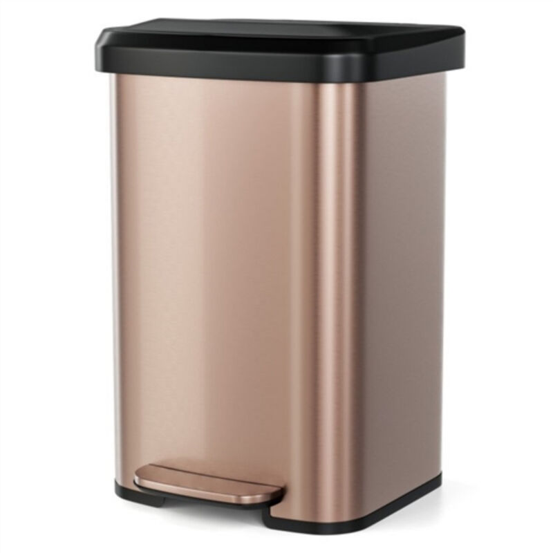 Step Trash Can with Soft-Close Lid – 13-Gallon Stainless Steel Garbage Bin