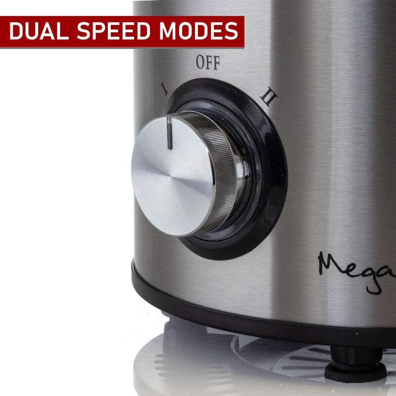 MegaChef Wide Mouth Juice Extractor, Juice Machine with Dual Speed Centrifugal Juicer, Stainless Steel Juicers Easy to Clean
