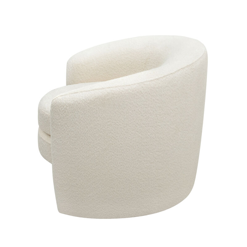 Merax Modern Curved Back Boucle Upholstered Accent Chair