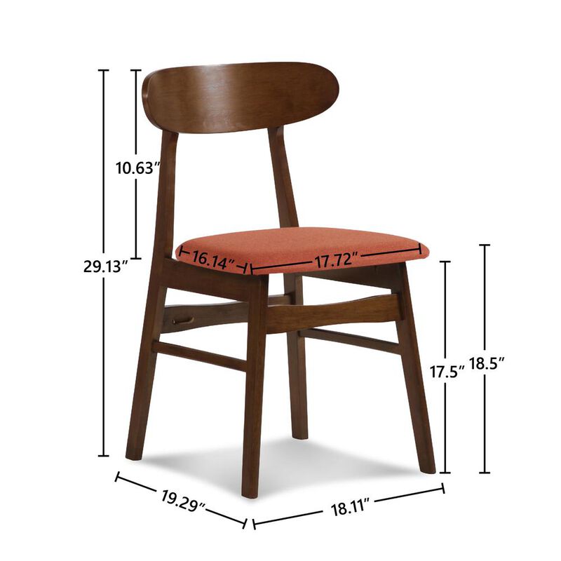New Classic Furniture Furniture Morocco Dining Chair with Cushion- Set of 2- Orange