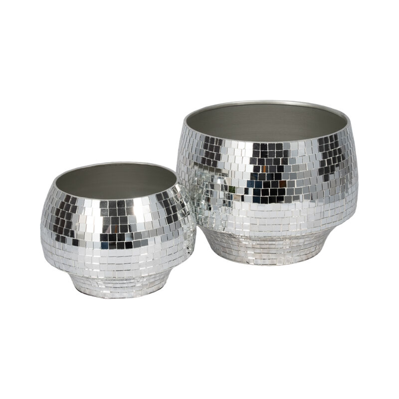 Curved Disco Mosaic Planter Set