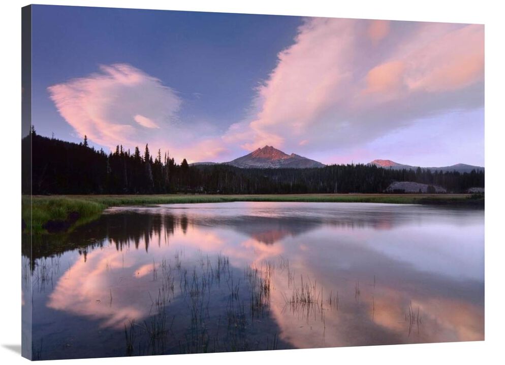 Clouds reflected in Sparks Lake, Oregon-Canvas Art-40x30