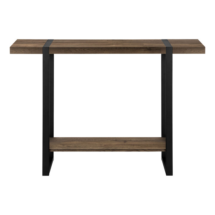 Monarch Specialties I 2851 Accent Table, Console, Entryway, Narrow, Sofa, Living Room, Bedroom, Metal, Laminate, Brown, Black, Contemporary, Modern