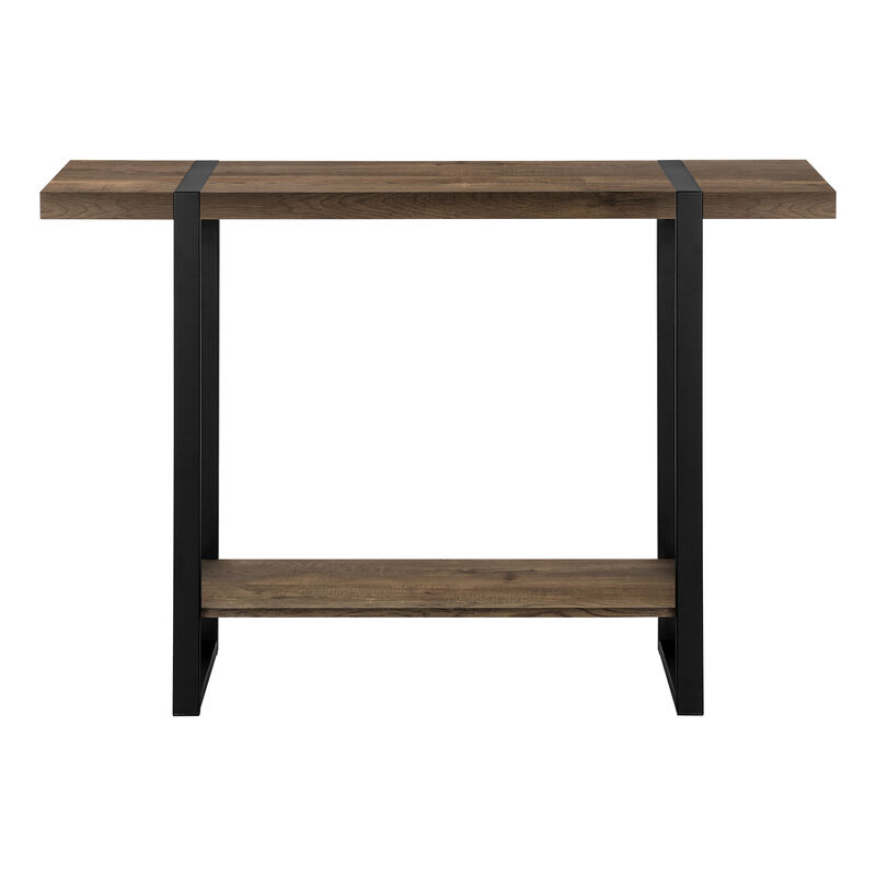 Monarch Specialties I 2851 Accent Table, Console, Entryway, Narrow, Sofa, Living Room, Bedroom, Metal, Laminate, Brown, Black, Contemporary, Modern