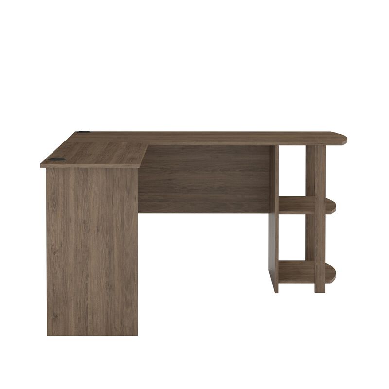Dakota L Desk with Bookshelves