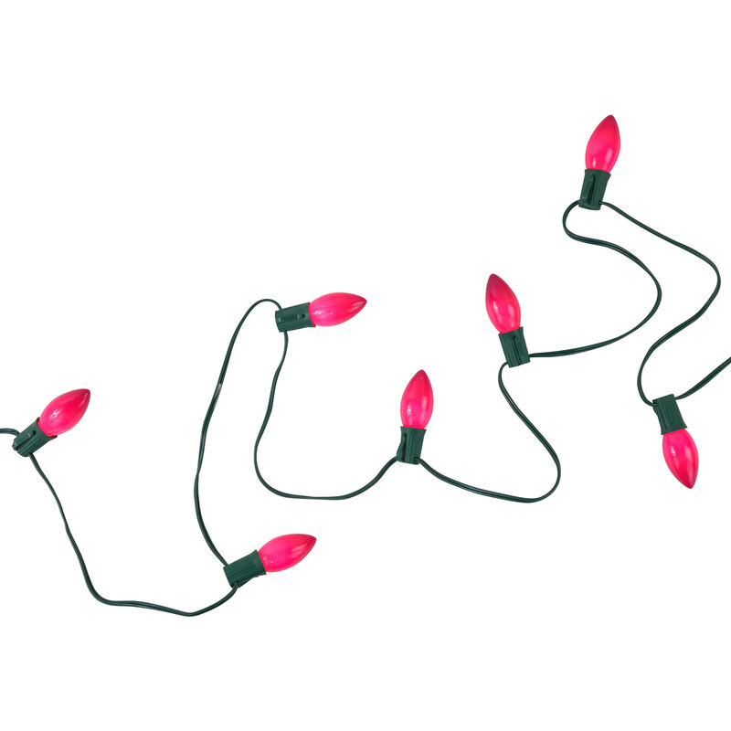 25-Count Opaque Fuchsia Pink C9 Christmas Light Set  24ft Green Wire