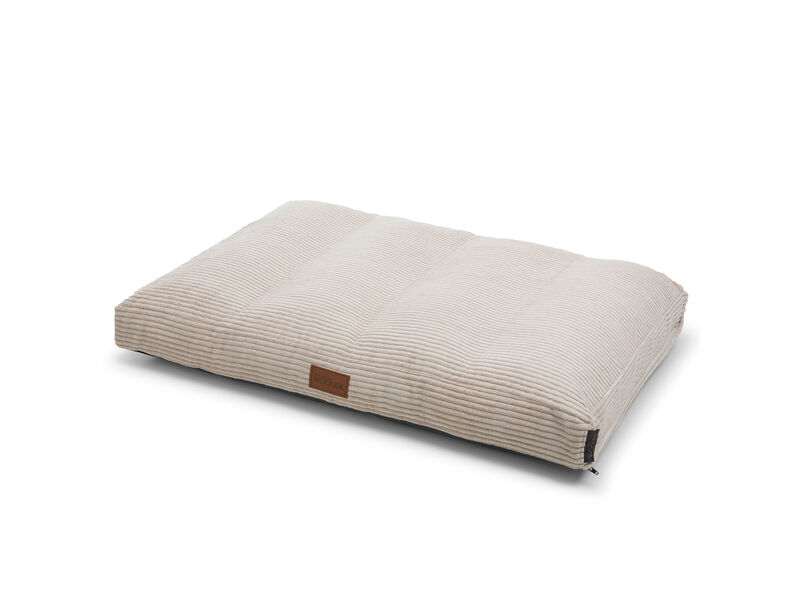 Teddy Dog Ergonomic Mattress - Large, Beige Luxurious Removable Fabric