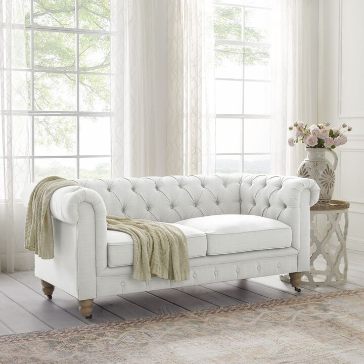 Rustic Manor Bayleigh Linen Chesterfield Loveseat