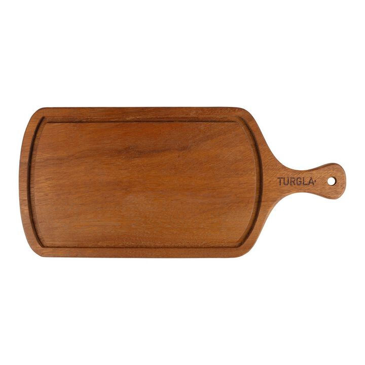 Wood 19" x 9" Rectangular Brown Wood Serving