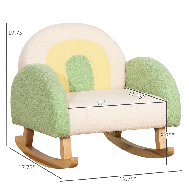 Green Children's Chair: Rocking Sofa Chair for Ages 3-5