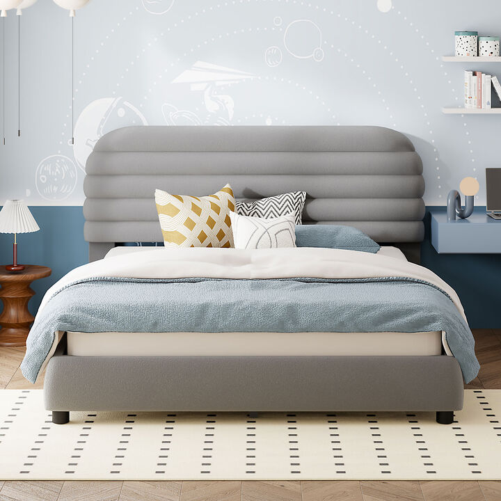 Merax Velvet Upholstered Platform Bed