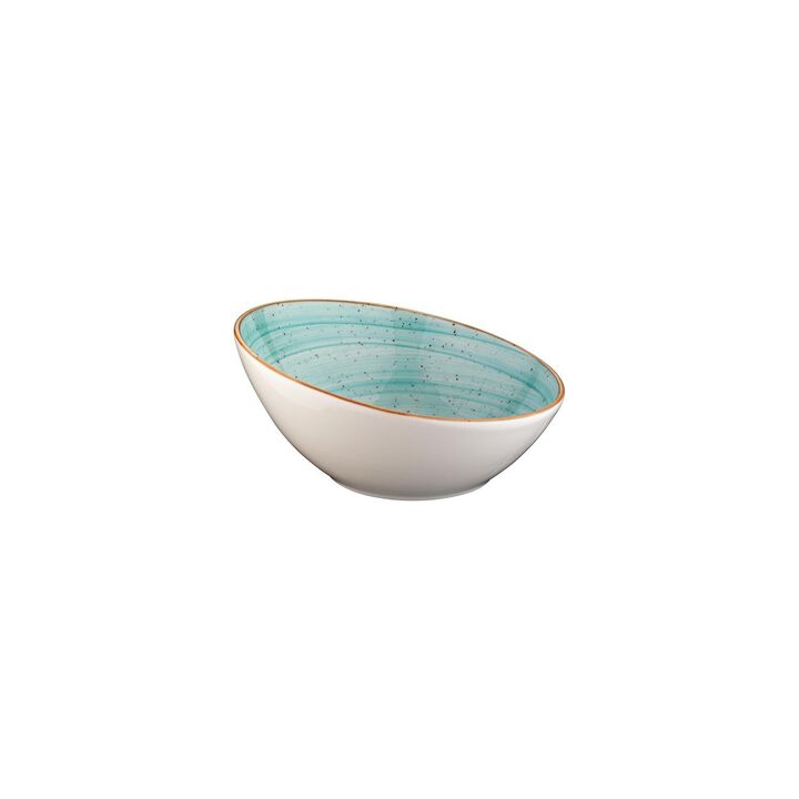 Aqua dia.8.75" h:3" 29 oz. Round Blue Porcelain Bowl