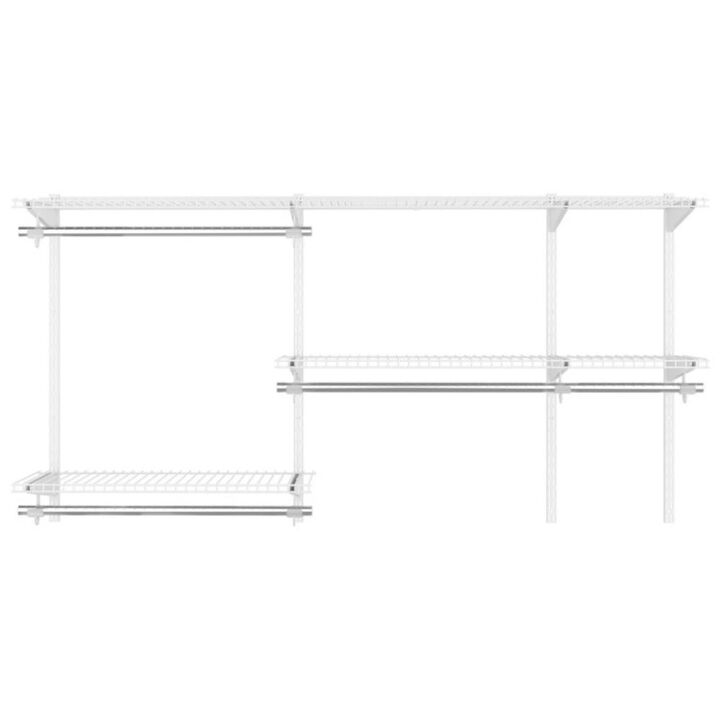 Hivvago Custom Closet Organizer Kit 3 to 5 Feet Wall-Mounted Closet System with Hang Rod