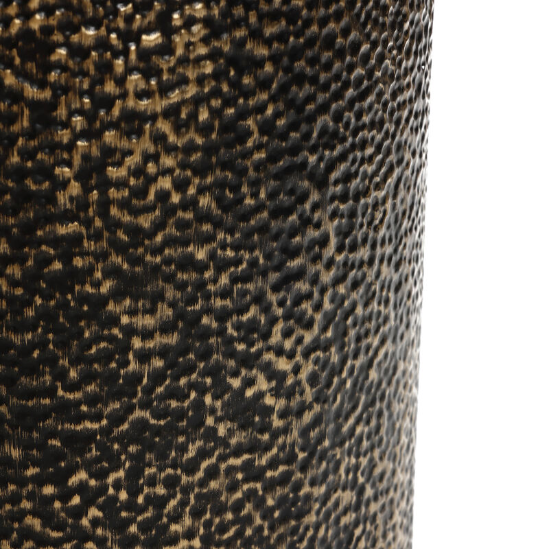 LuxenHome Black and Gold Hammered Iron Metal Table with MDF Wood Top