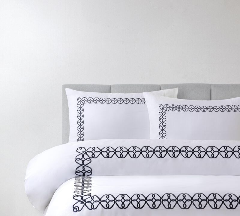 Brooks Brothers Engaged Embroidered Cotton Sateen Sham Case Pair