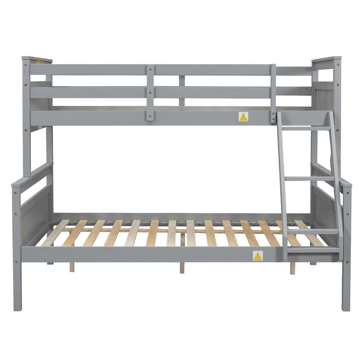 Merax Twin over Full Bunk Bed with Ladder and Guardrail