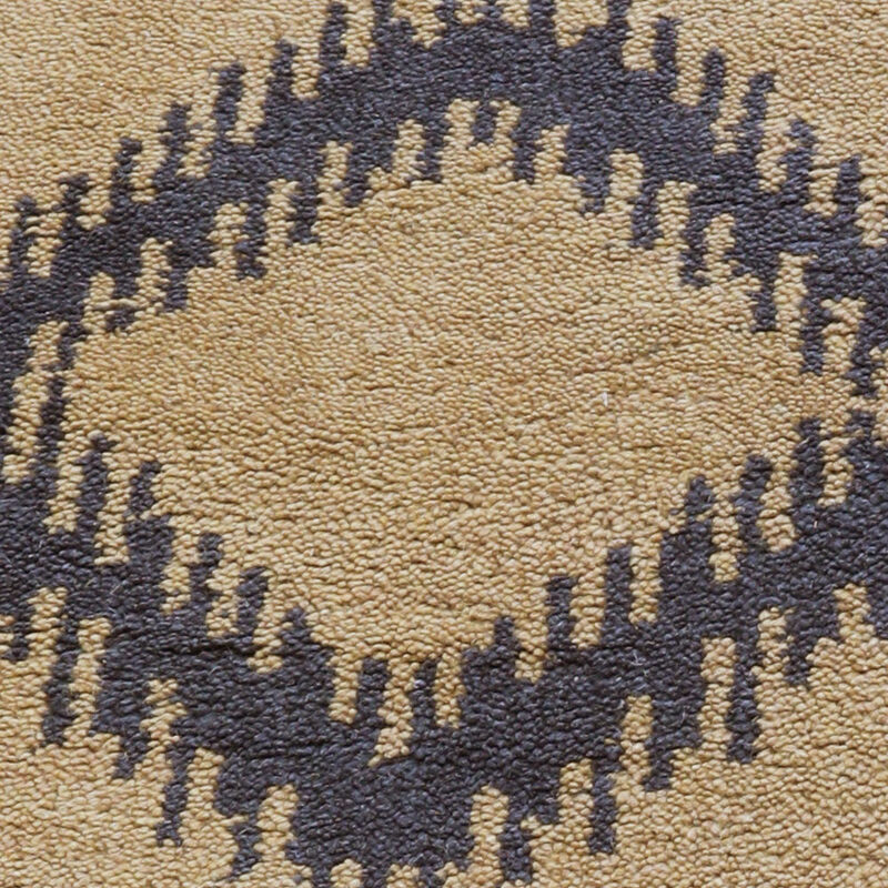 HAND KNOTTED WOOL Geometric AREA RUGS  - 8'x10', Rectangle Shape, Gold Charcoal Color, Geometric Modern, Medium Pile Handmade Area Rugs for Living Room, Bed Room (N00165)