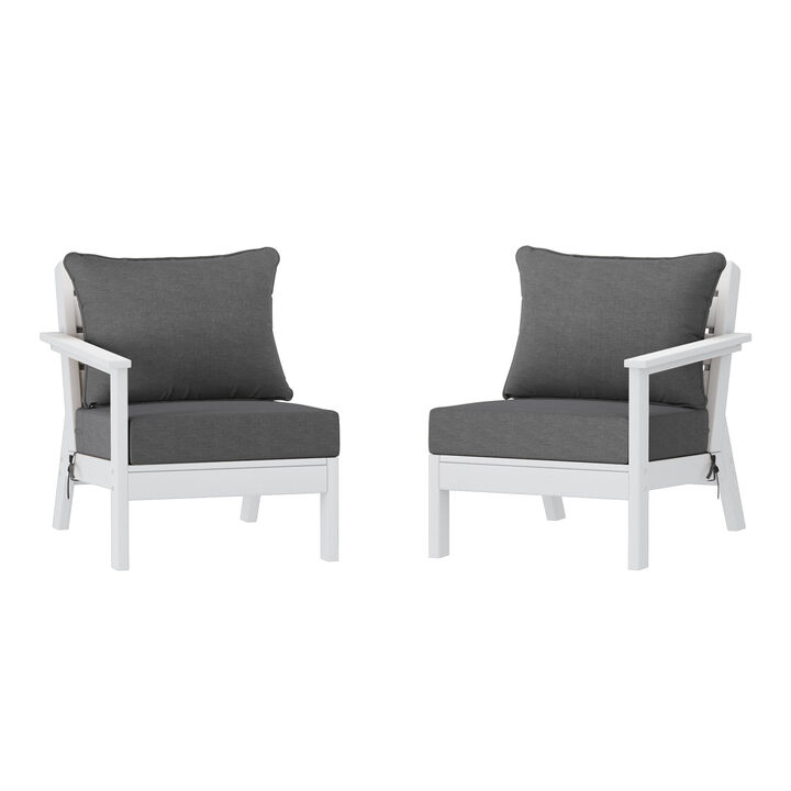 WestinTrends Outdoor Patio HDPE Loveseat Sofa with Patio Cushions