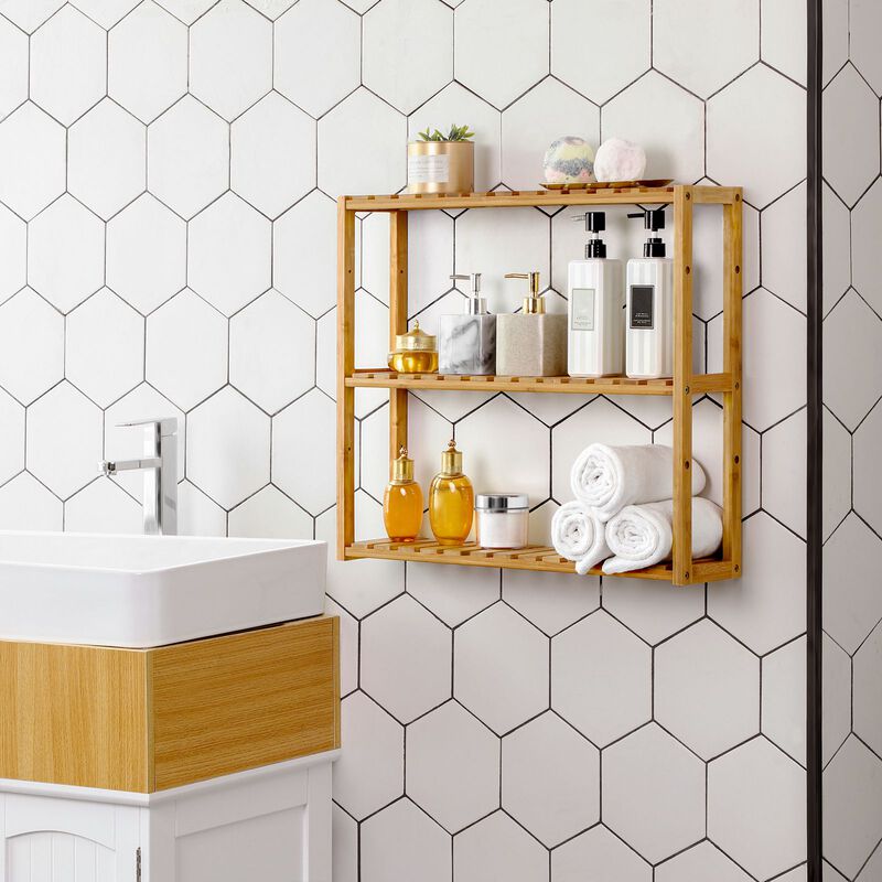 Stylish Adjustable Bamboo 3-Tier Rack for Bathroom, Kitchen, and Living Room Storage Solution