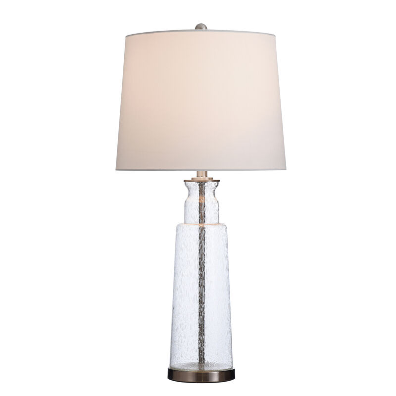 Clear Seeded Glass Table Lamp (Set of 2)