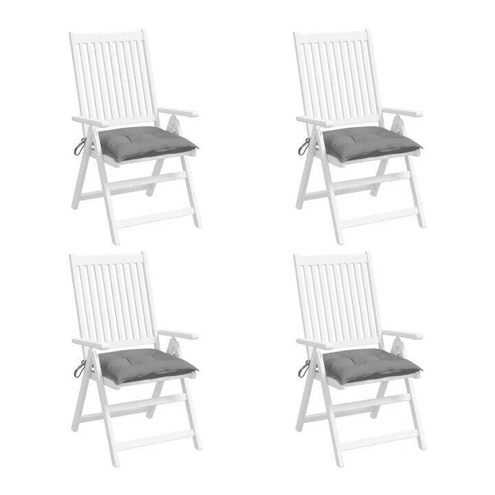 Kia Outdoor Cushion for Chair Set of 4, 20x20 Square Dark Gray Fabric - Benzara