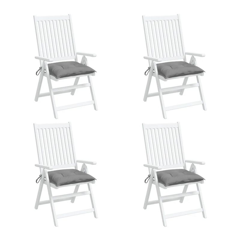 Kia Outdoor Cushion for Chair Set of 4, 20x20 Square Dark Gray Fabric - Benzara