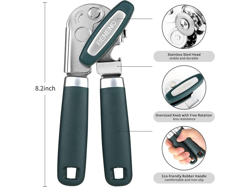 Beneno Can Opener Manual with Magnet and Sharp Blade Smooth Edge