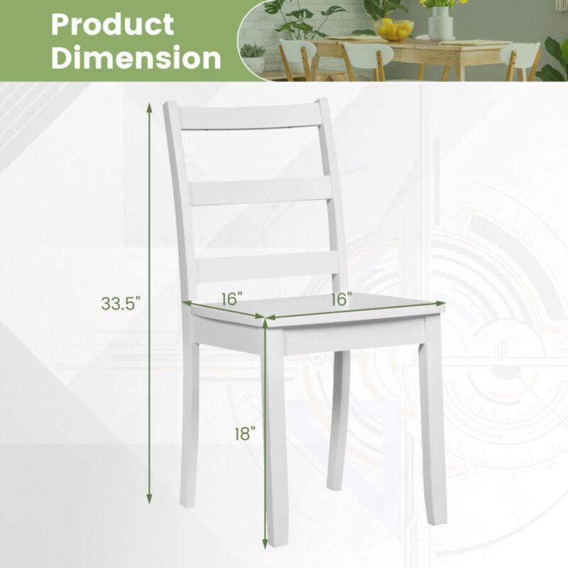 Hivvago Set of 2 Wood Dining Chairs with Solid Rubber Wood Legs