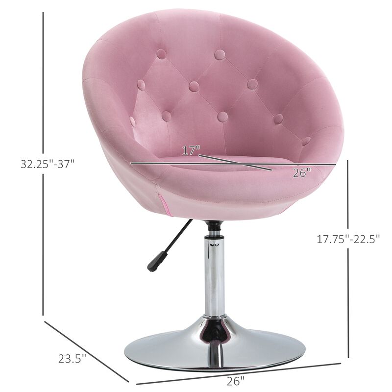 Pink Bedroom Accent: Modern Tufted Swivel Vanity Chair