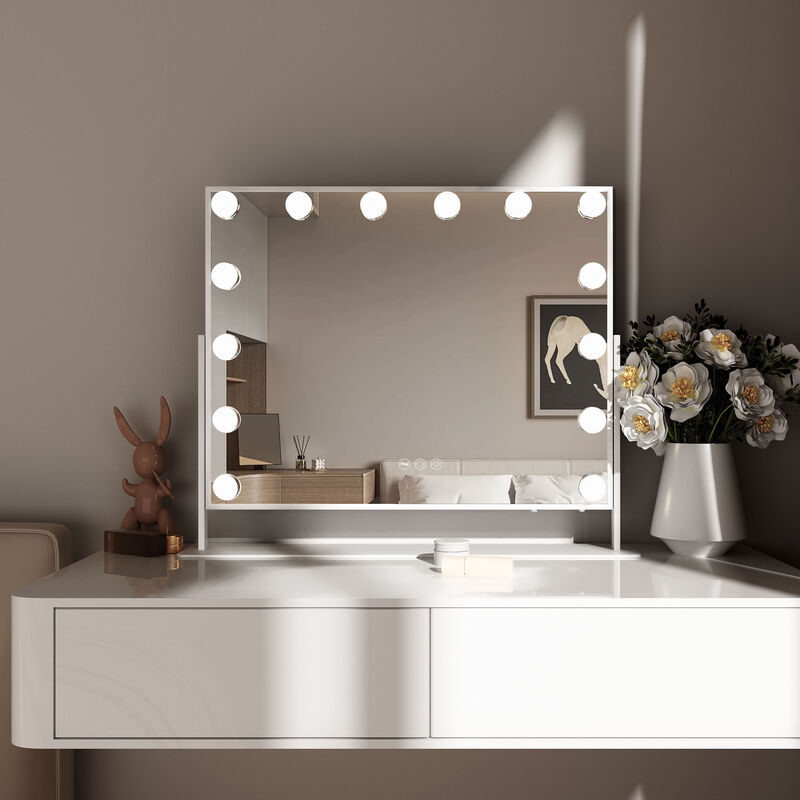 23''x19'' Vanity Mirror with Lights 15 Blubs 360°Rotation