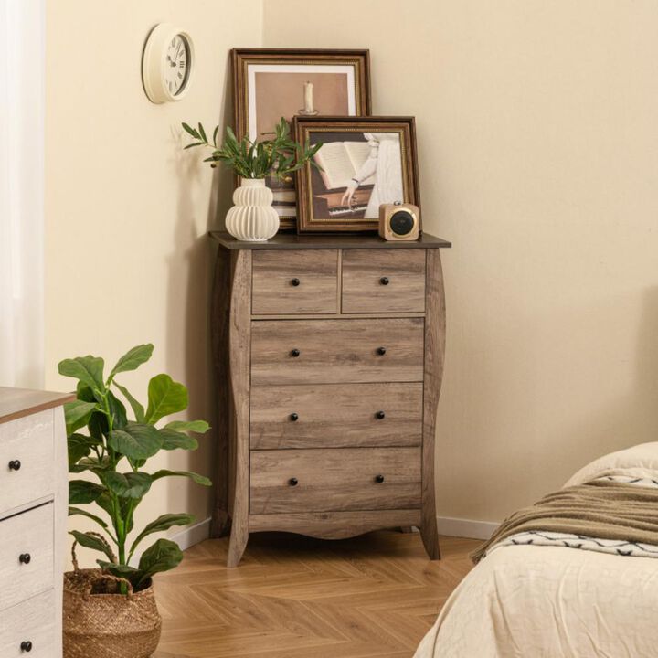 Closet Storage Organizer with 5 Folding Fabric Drawers and Anti-Tipping Kit for Safe and Efficient Storage