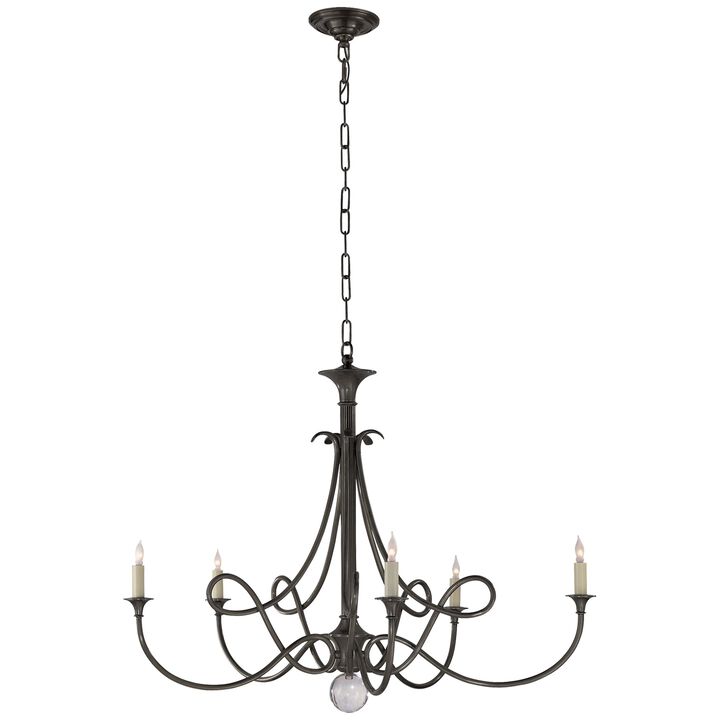 Double Twist Large Chandelier in Bronze