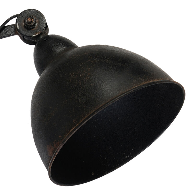 18 Inch Wall Mounted Lamp, Extendable Accordion Arm, Iron, Antique Black - Benzara