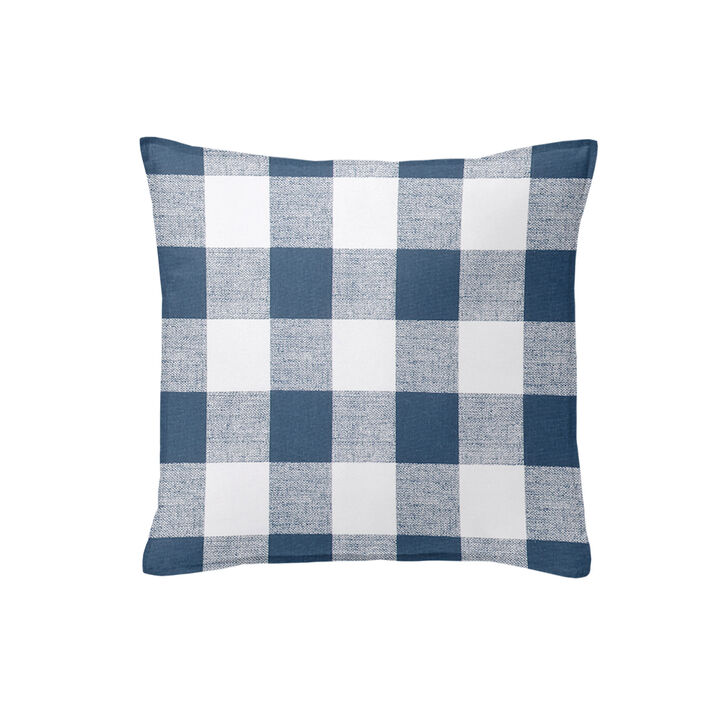 6ix Tailors Fine Linens Lumberjack Check Indigo/White Decorative Throw Pillows