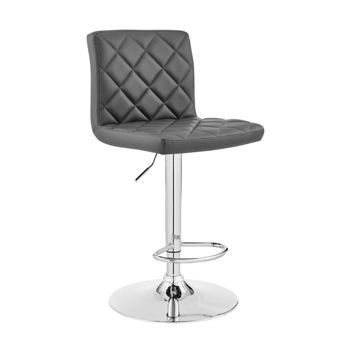 Duval Adjustable Blue Faux Leather Swivel Bar Stool