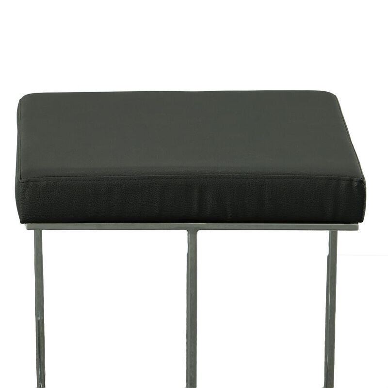 Carolina Living Kafka 24 Counter Stool - Chrome - Black Leatherette Upholstery