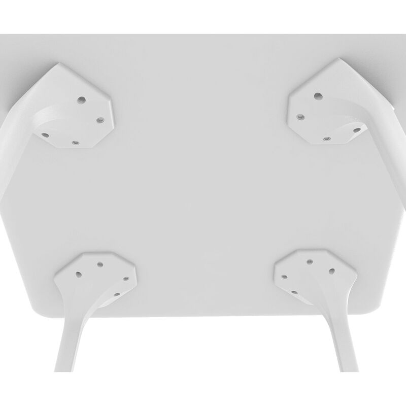 55" White Rectangular Laminated Top Outdoor Patio Dining Table