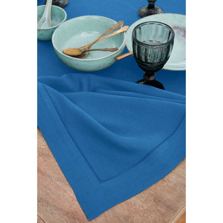 Solino Home 100% Pure Linen Tablecloth | Classic Hemstitch