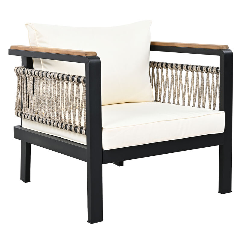 Merax 4 Pieces Outdoor Sectional Sofa Cnversation Set