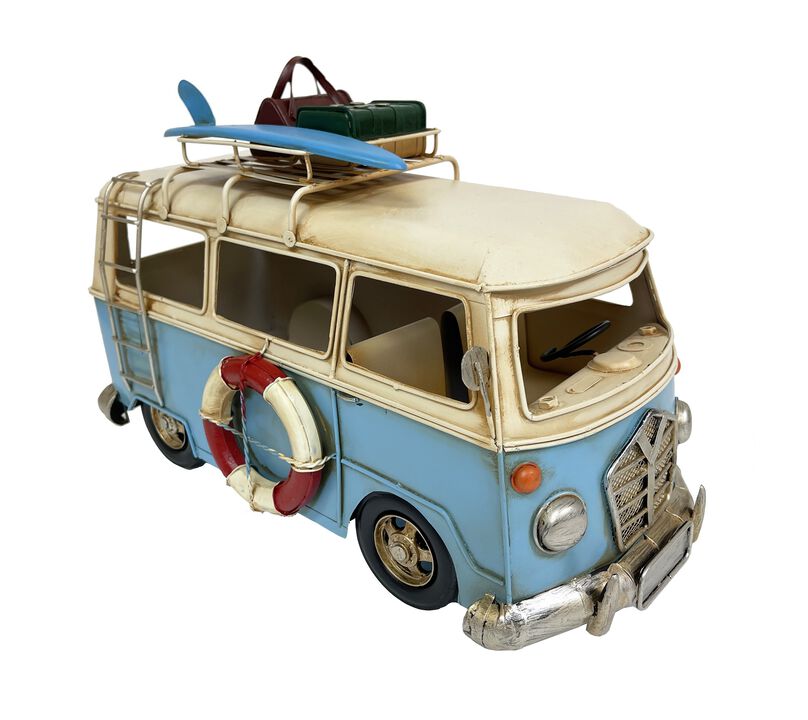 M  VW Blue Metal Bus Décor
