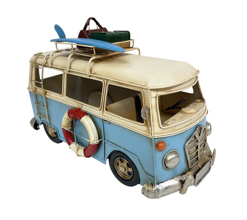 M  VW Blue Metal Bus Décor